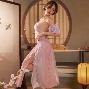 复古透视性感肚兜诱惑汉服制服套装 - 图片 5