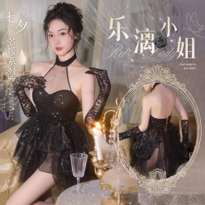亮闪黑天鹅蓬蓬礼服套装